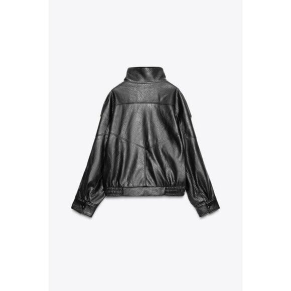 ZARA FAUX LEATHER JACKET - Picture 10 of 11